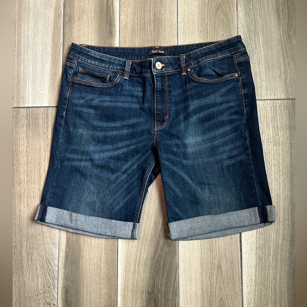 White House Black Market Blue Jean Shorts with Relaxed Cuffed Hem
